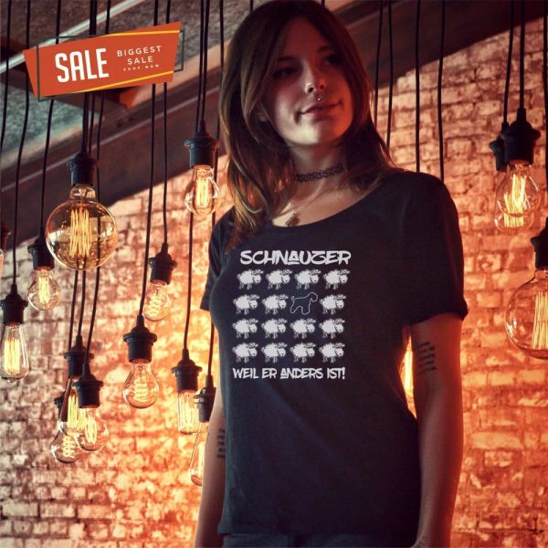 

SALE Schnauzer Sheep Dog Motif Ladies T-Shirt Dog M Black Sheep Funny, Mainly pictures