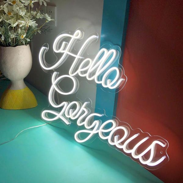 

other lighting bulbs & tubes custom waterproof flex neon sign visual art bar pub club acrylic wall hanging flexible decoration hello gorgeou