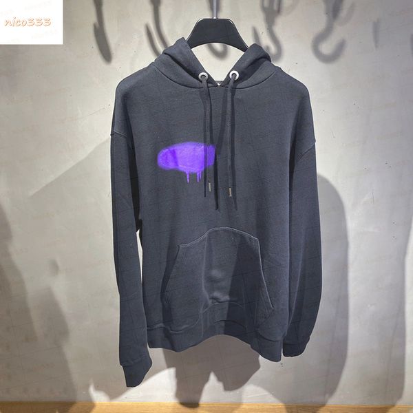 

angels mens hoodies pa clothing spray letter hoodie tide brand men and women with the same casual all-match loose t-shirt trend, Black