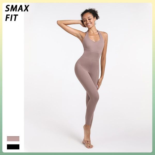 

yoga outfit smax fit beauty back women one-piece halter wear active jumpsuit set workout tracksuit gym clothes