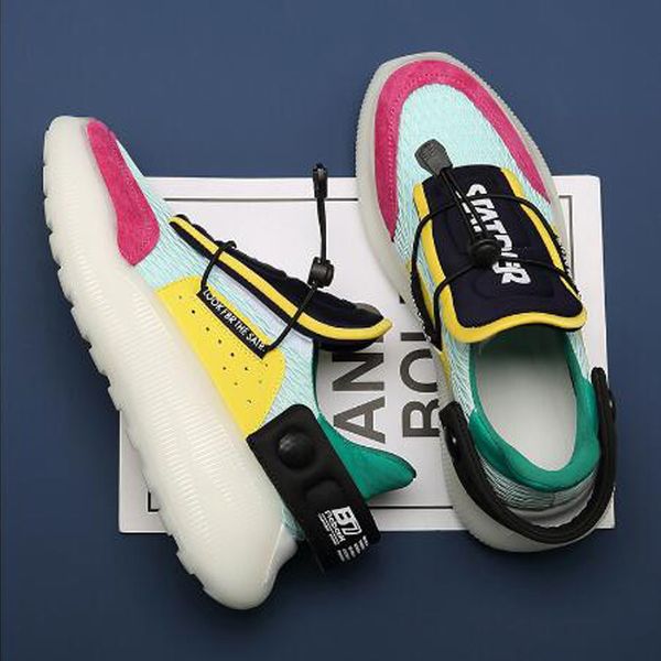 

spring autumn chunky bottom kanye white shoes men's hip hop mesh sneakers men drop shipping