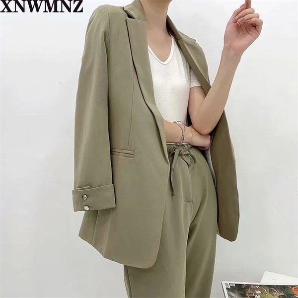 

women fashion office wear pockets blazer coat vintage pleated long sleeve female outerwear chic 210520, White;black