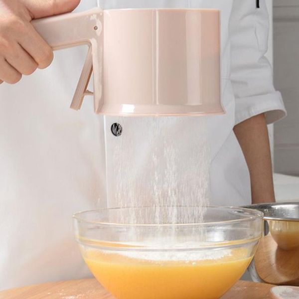 

baking & pastry tools semi-automatic hand-held flour strainer sieve fine powder icing sugar cup home kitchen