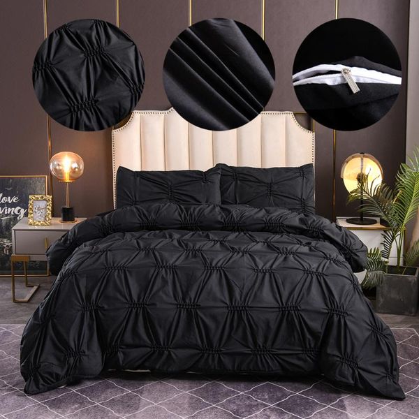 

bedding sets luxury duvet cover set  king size pinch pleat brief comforter pillowcases