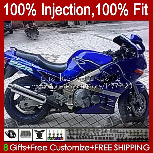 Einspritzverkleidungen für KAWASAKI NINJA glänzend blau ZZR-400 ZZR-600 ZZR400 93 94 95 96 97 98 99 00 84HC.35 ZZR600 ZZR 600 400 2001 2002 2003 2004 2005 2006 2007 OEM Body New Kit