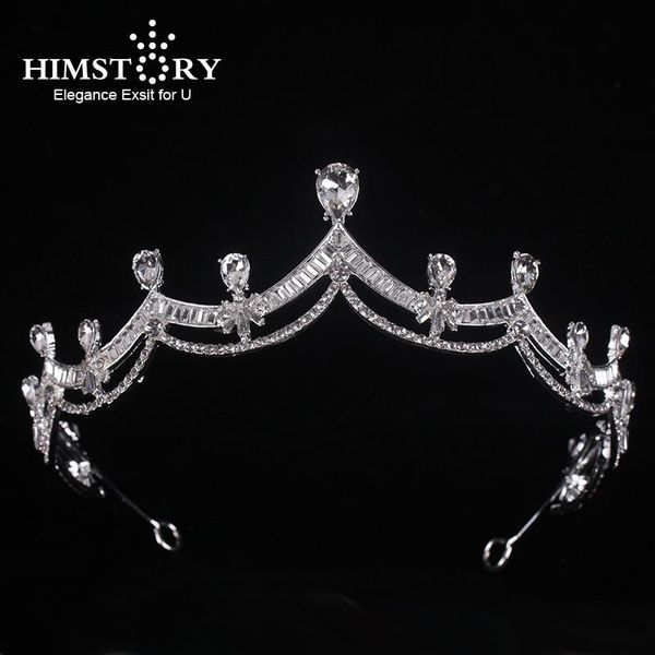 

hair clips & barrettes himstory rhinestone crystal tiara diadem crown princess tiaras bridal jewelry party wedding accessories women headpie, Golden;silver