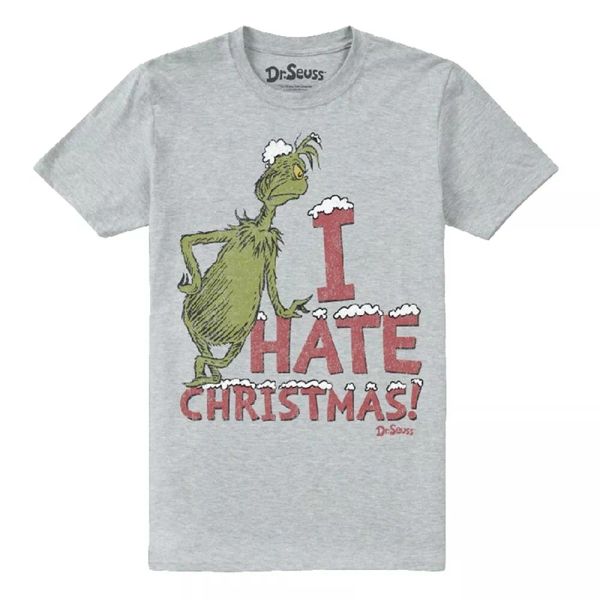 

the grinch i hate xmas official t-shirt men unisex, White;black