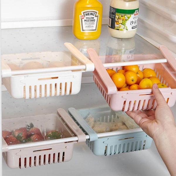 

storage bottles & jars retractable kitchen basket fridge organizer refrigerator drawer type container box food fruit organize tray