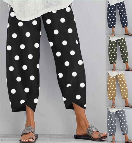 

plus size turnip printed harem pants 2021 women trousers fashion female casual floral elastic waistlong pantalon palazzo women's & capr, Black;white