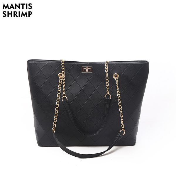 

women shoulder bags large capacity totes female luxury handbags women bags designer bag pu leather casual tote chains handbags m