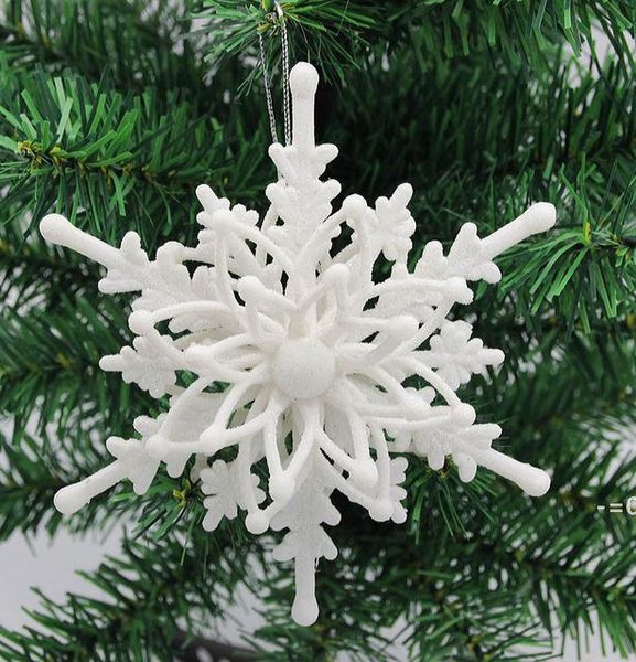 NEW12cm Décoration De Noël Flocon De Neige Blanc Arbre De Noël Ornements 3D Faux Flocons De Neige Maison Magasin Fenêtre Decoratiive LLD11197