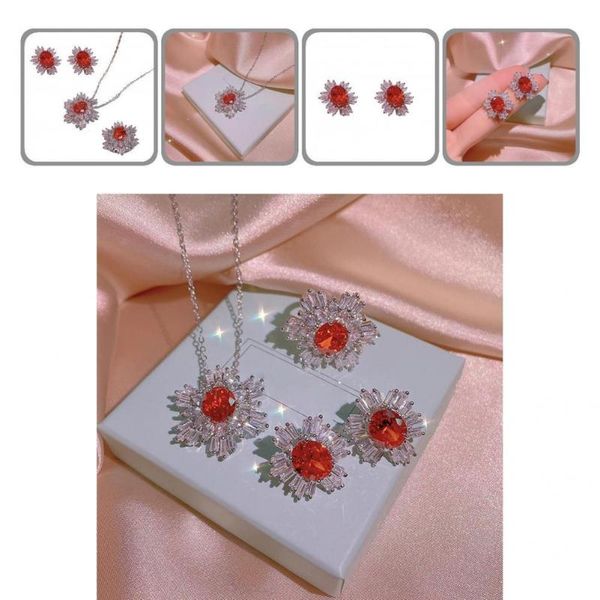

chains excellent necklace chain lightweight women indeformable eco-friendly rhinestone earrings ring, Silver