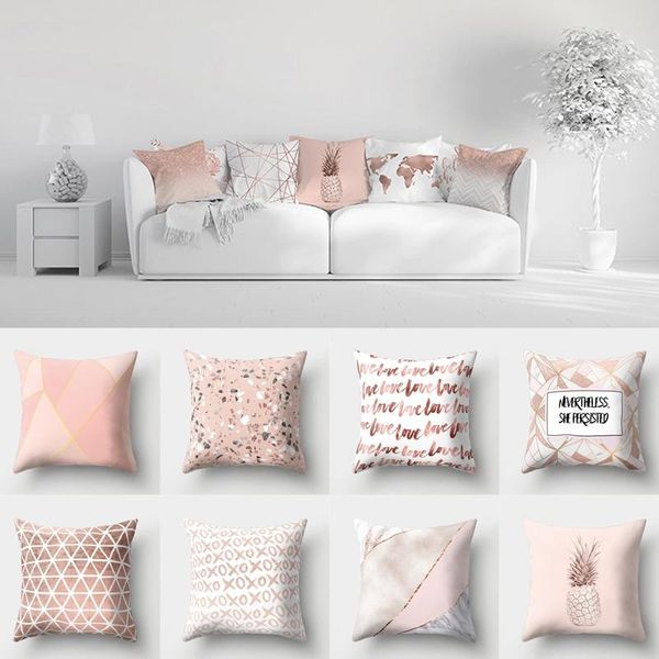 

pillow case rose gold geometric cover cushion home decorative pillows pillowcases pineapple glitter