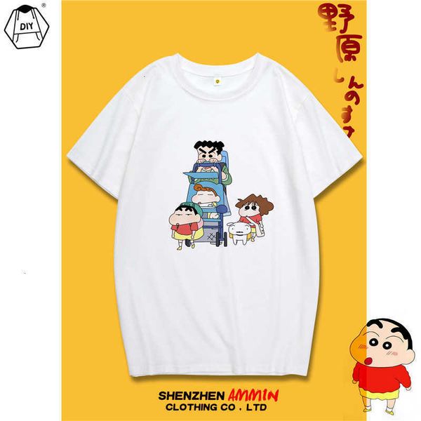 

men's t-shirts masculina crayon shin chan famlia 3d primavera de manga curta slido casual japons camiseta street boy 4yyi, White;black