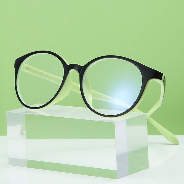 

s812 tr90 flat lens new anti blu computer goggles with round ultra light frame, White;black