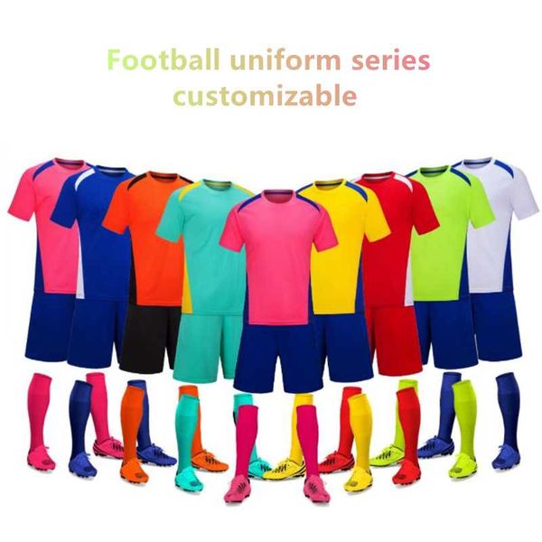 

gym clothing football uniform suit basketball jersey shorts two-piece tennis team shirt kids custom soccer set, White;black