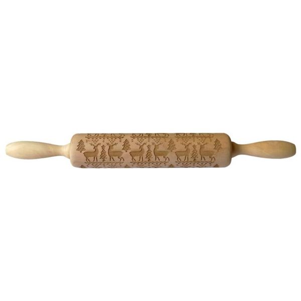 

rolling pins & pastry boards christmas snowflake elk wooden pin dough engraved roller diy tool