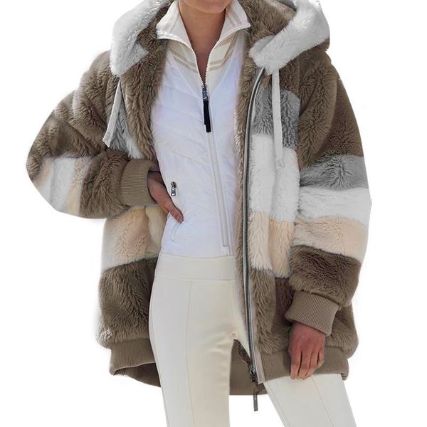 

women's down & parkas fall winter hooded jacket women 2021 fashion fuzzy thick warm casual coat woman plus size clothes 5xl jackets and, Black