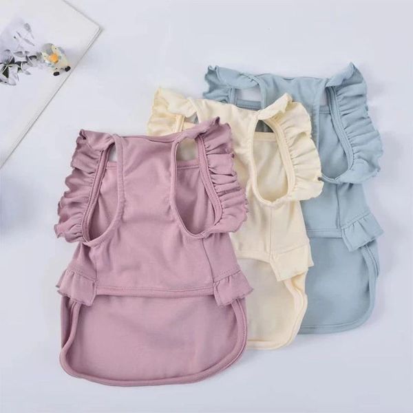 

dog apparel cotton dress t-shirt spring summer cat clothes puppy costumes yorkshire pomeranian bichon poodle schnauzer pug clothing