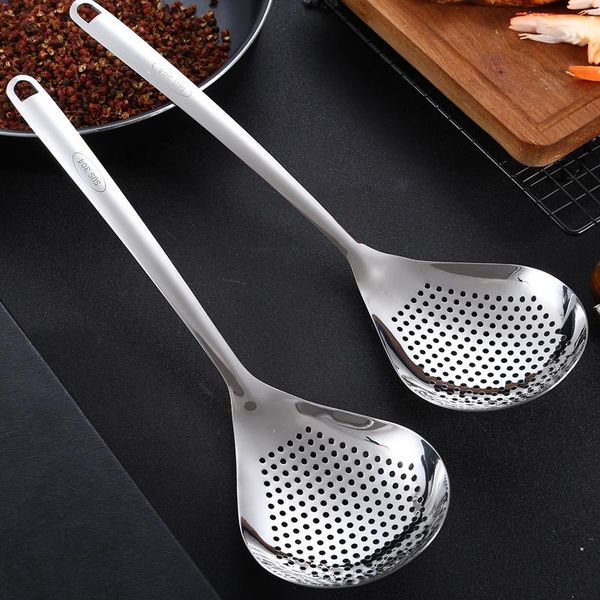 

spoons kitchen filter colander skimmer spoon for cooking stainless steel slotted with hang hole filtering skimming strainer