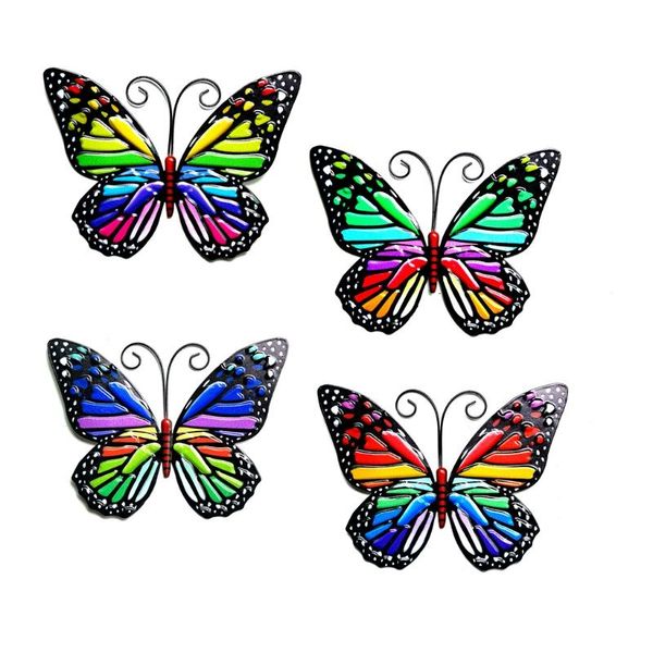 

decorative objects & figurines butterfly iron art wall decoration colorful hanging butterflies for indoor outdoor home garden patio bathroom