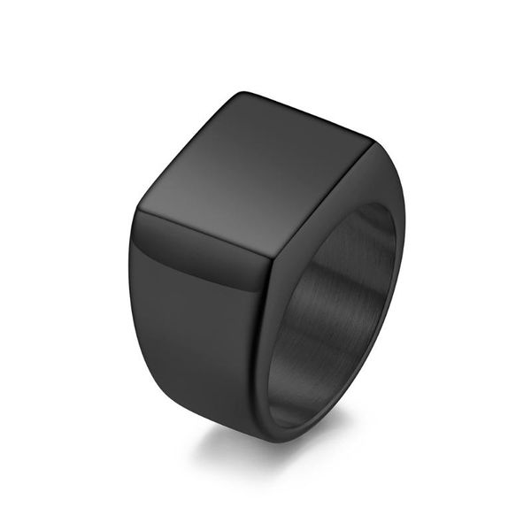 

wedding rings fashion stainless steel the glossy square ring couples men and women trendy simple punk jewelry gift 1039, Slivery;golden
