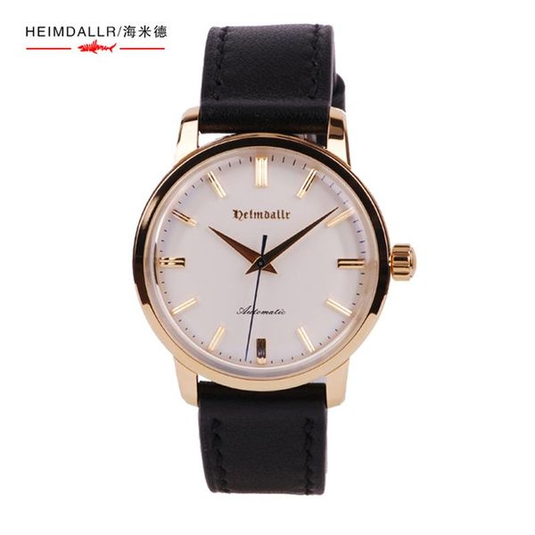 

wristwatches heimdallr luxury watch man business mechanical simple design gs mens automatic watches 3bar waterproof diver wristwatch, Slivery;brown