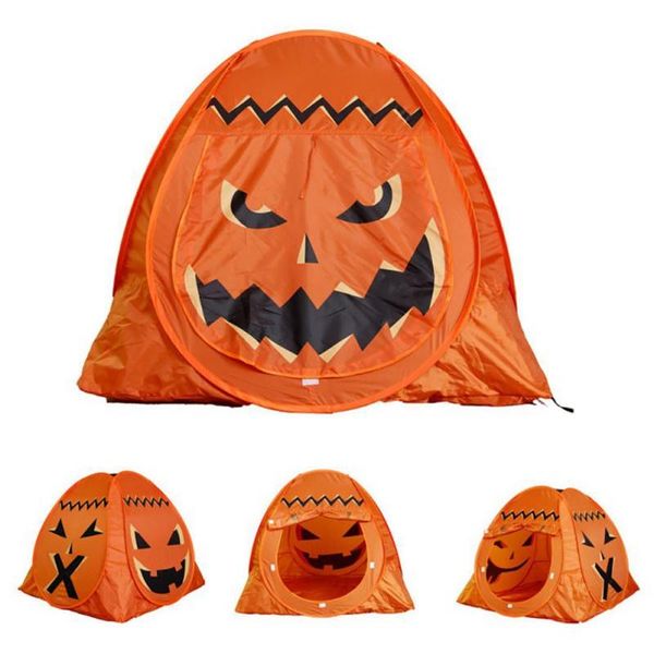 

halloween pumpkin face tent outdoor camping kids printed folding interactive toy holiday party props tents and shelters