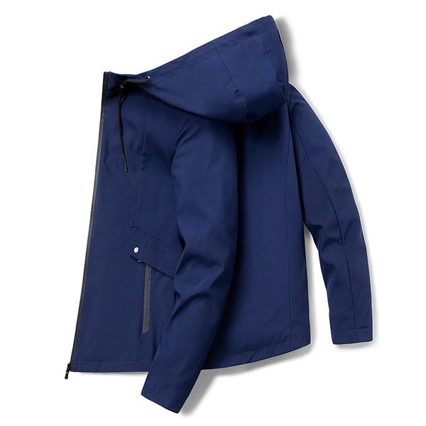 

men's jackets spring autumn fashion jacket men kroean loose fit with hood zipper pockets solid color streetwear ins super fire jacktes, Black;brown