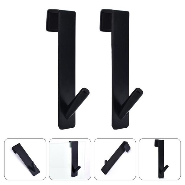 

hooks & rails 2pcs multi-functional glass door hat hangers towel hanging