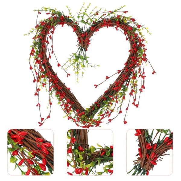 

berry heart-shaped wreath valentines wall decoration wedding party pendant decorative flowers & wreaths