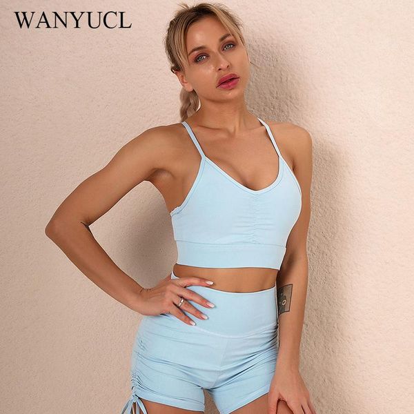 

women' backless strappy sports bra workout yoga deep v gym sport cross outfit