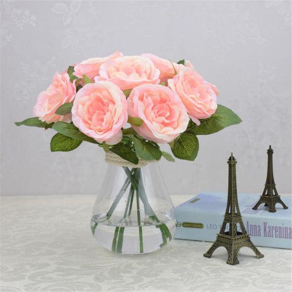 

artificial rose bouquet decorative foam flowers bride bouquets for wedding home party decoration supplies & wreaths