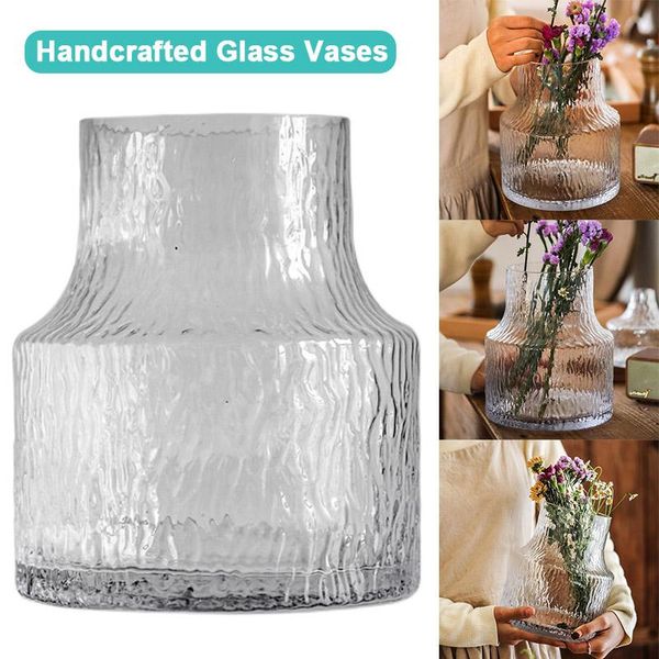 

table floral transparent vases modern decorative centerpiece clear glass for home office decor a1