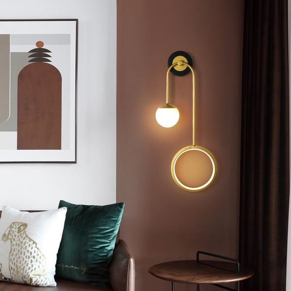 

wall lamp living room light bedroom aisle ceiling 12w black golden left hand right