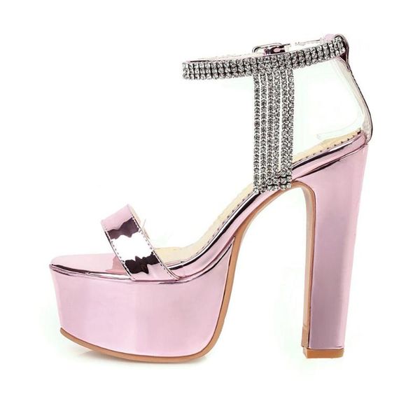 

platform gladiator sandals women high heels summer shoes woman large size 45 47 luxury stripper female, Black