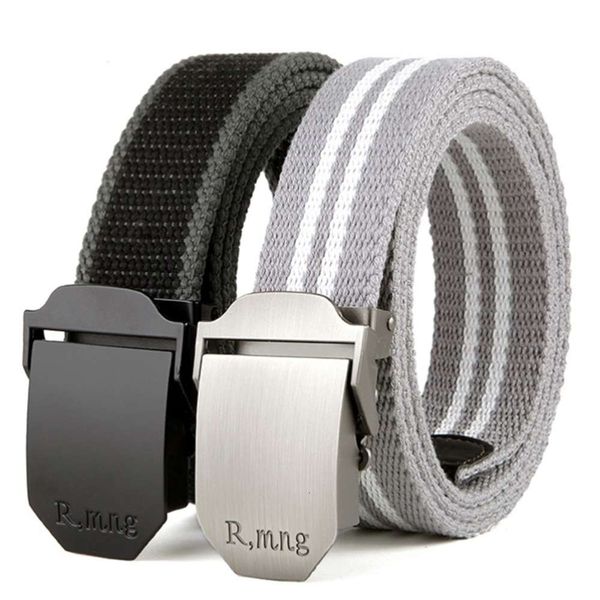 

men's canvas automatic buckle cloth belt young students korean trend versatile jeans belt, Black;brown