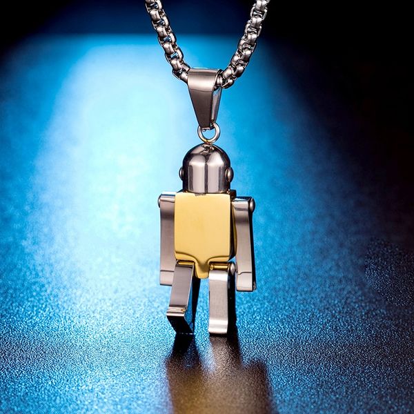 

fashion necklaces robot highly quality titanium steel silver plated women men necklace supply