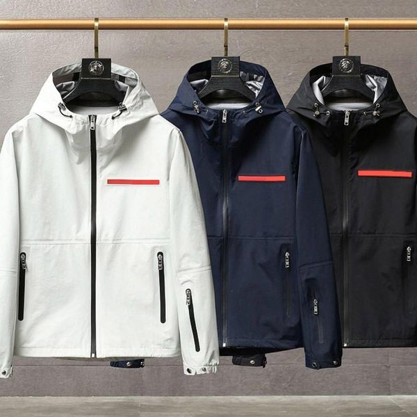 

mens jacket hooded autumn and winter style for men women raincoats windbreaker coat long sleeves jackets with zippers letters printed outwea