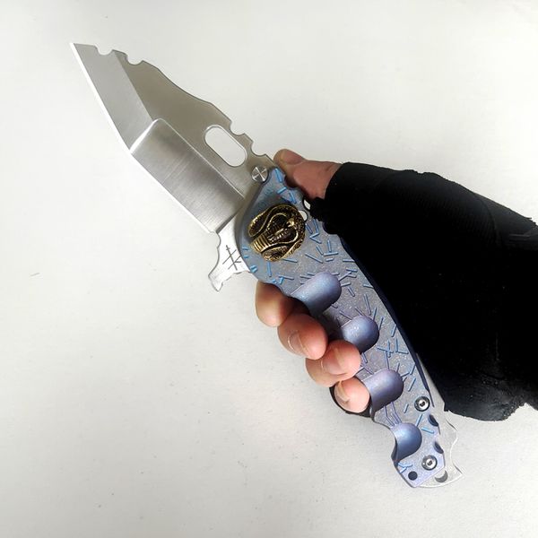 Версия с ограниченной настройкой Складной нож Man of War Анодированная титановая рукоятка Лезвие S35VN Индивидуальный винт Ножи для кемпинга Тактические EDC Сильные охотничьи инструменты