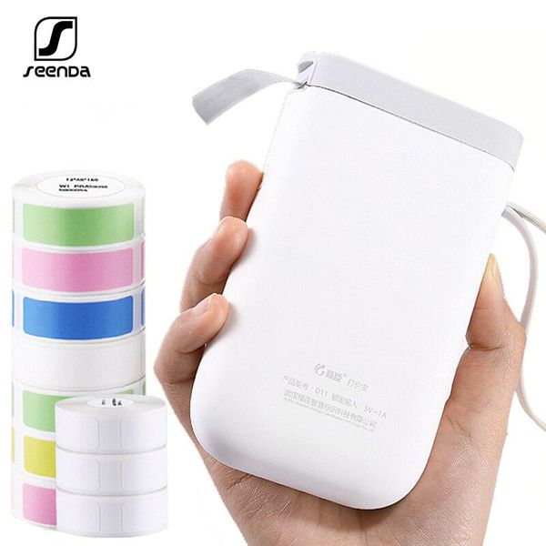 

copiers seenda mini portable bluetooth-compatible lable printer thermal label home office name price sticker