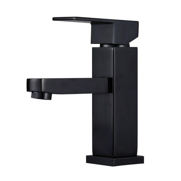 

bathroom black paint square basin faucet single handle washbasin mixer tap sink faucets