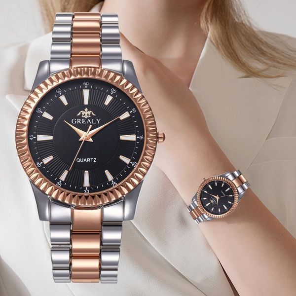 

wristwatches 2021 fashion women watches steel strap quartz wrist watch gold montre femme relogio feminino clock, Slivery;brown