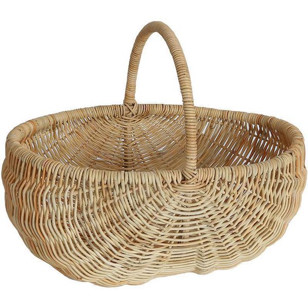 

storage baskets 600 imported rattan oval shopping basket handle bread picnic fruit