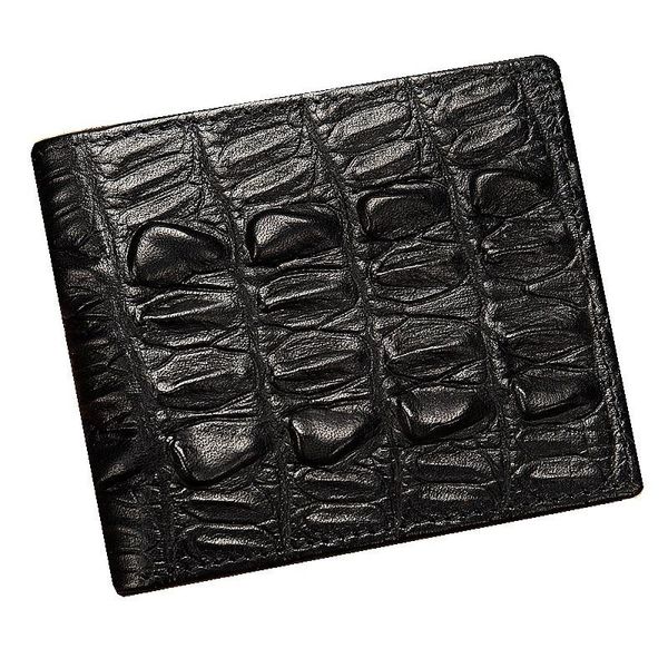 

wallets genuine leather man small wallet purse for men vintage short male crocodile pattern coin, Red;black