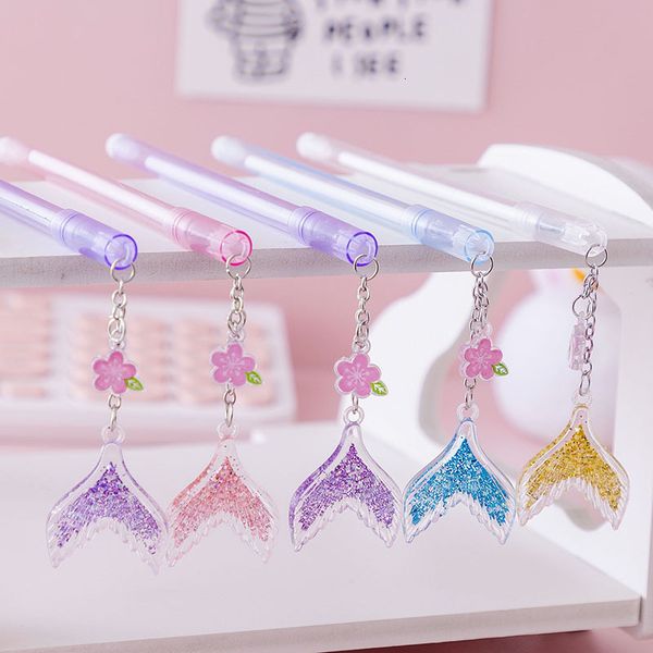 

painting pens creative cartoon dant neutral color fishtail sequin chain water signature pen for students' examination writing, Black;red