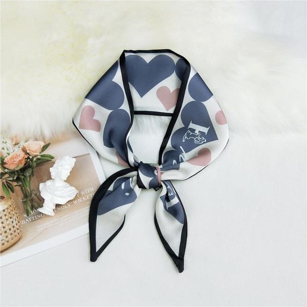 

scarves bag scarf women twill for ladies silk female headband skinny neckerchief fashion, Blue;gray