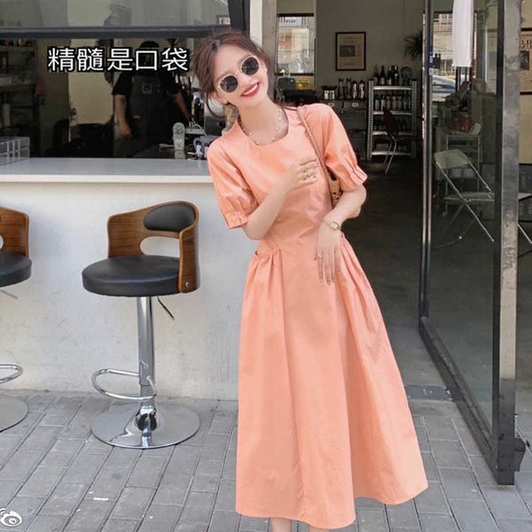 

2021 summer temperament mori first love french tea break bubble sleeve pink sweet drs fairy, Black;gray
