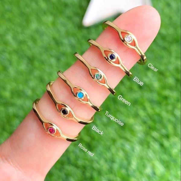 

10pcs gold plated eye minimalist mini ring jewelry for women and girls 2021, Silver
