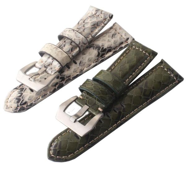 

watch bands band genuine leather straps 22 24 26mm accessories white special green colors watchbands for mens wrist, Black;brown